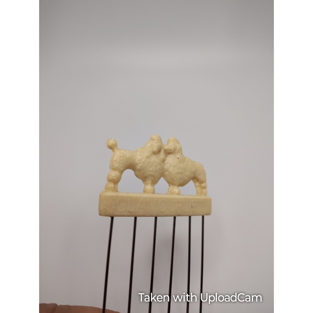 Vintage Glamour Lift Hair Pick Comb White Poodle Original Kurtell Co - Picture 3 of 9